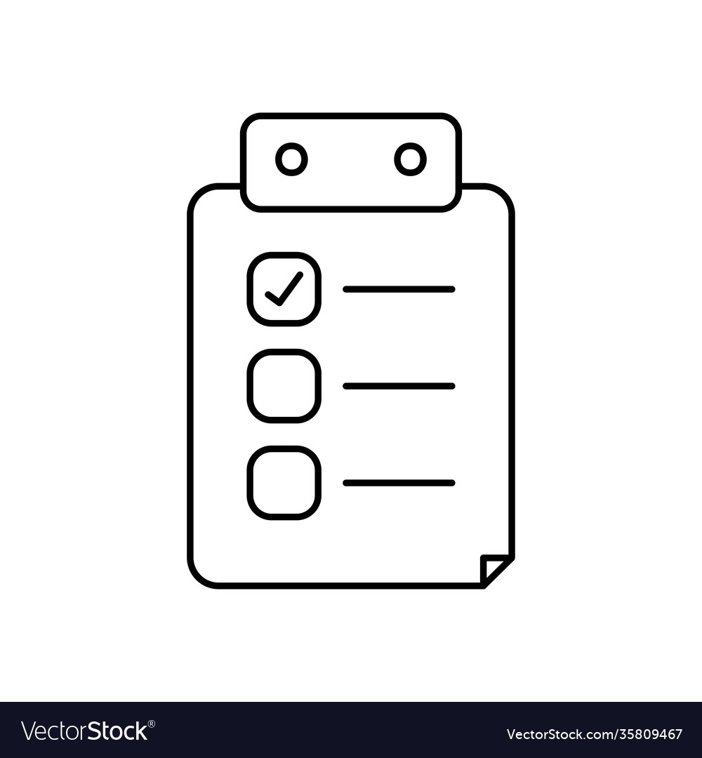 Clipboard with check list line style