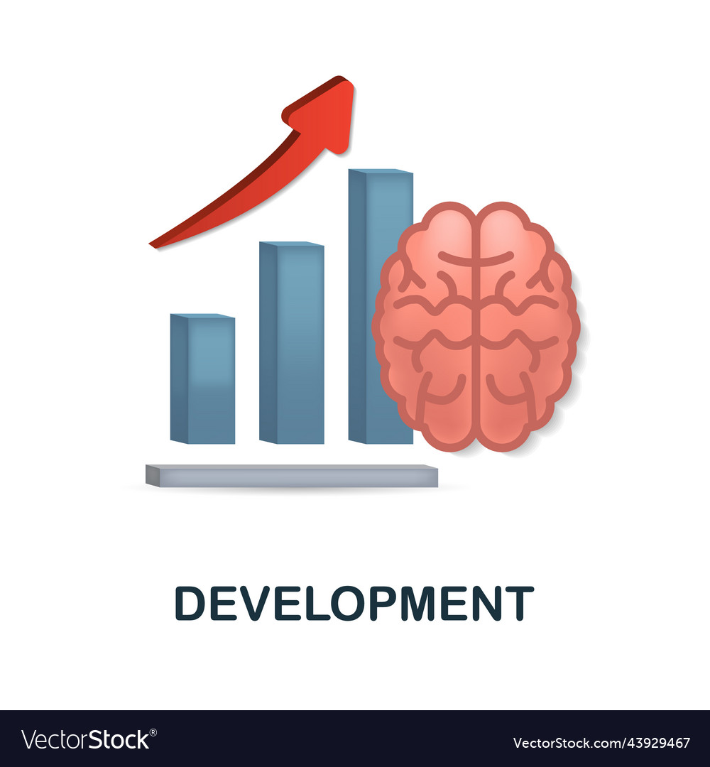 Development icon 3d from brain procces collection vector image Development icon 3d from brain procces collection