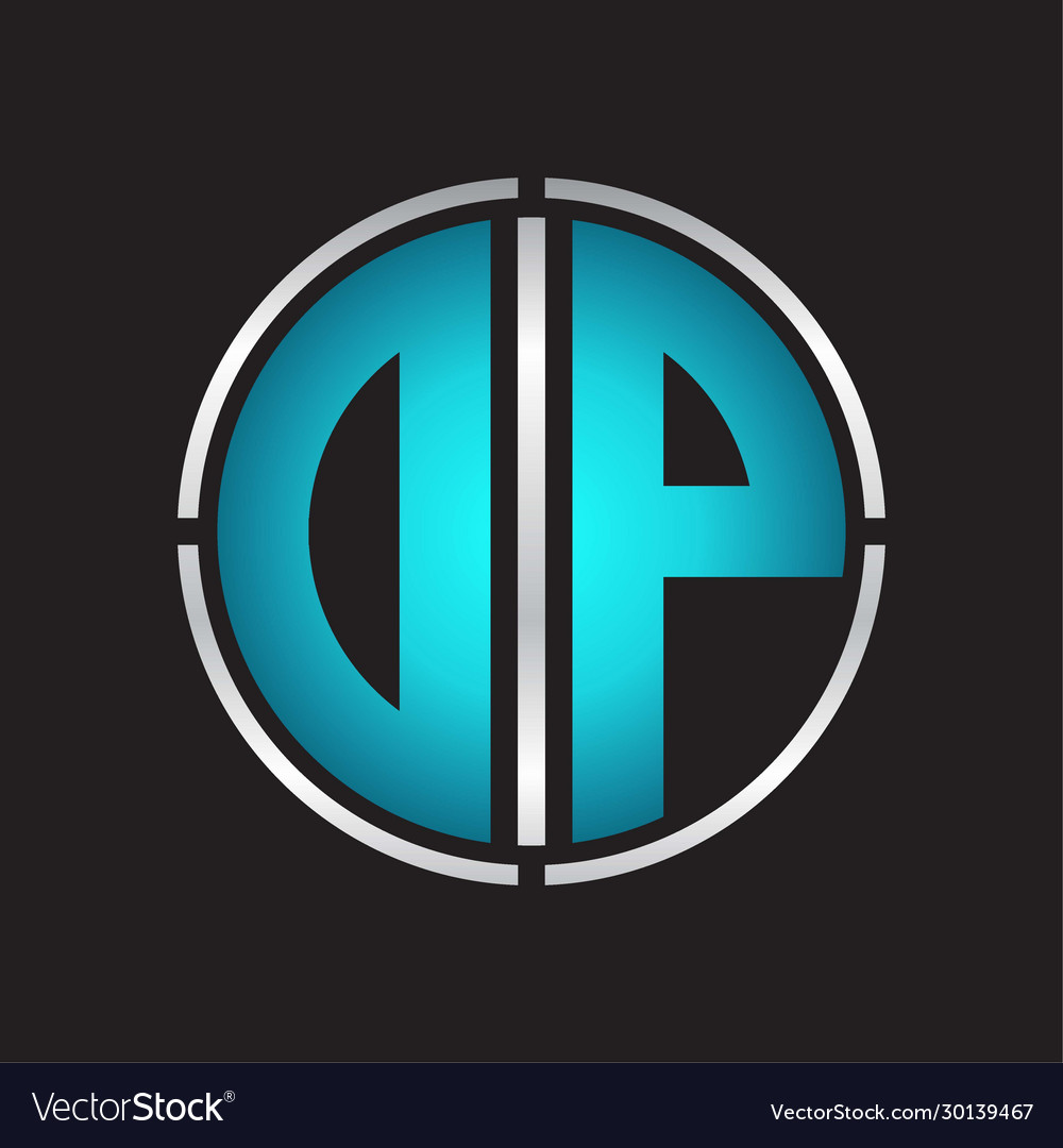 Dp logo initial with circle line cut design