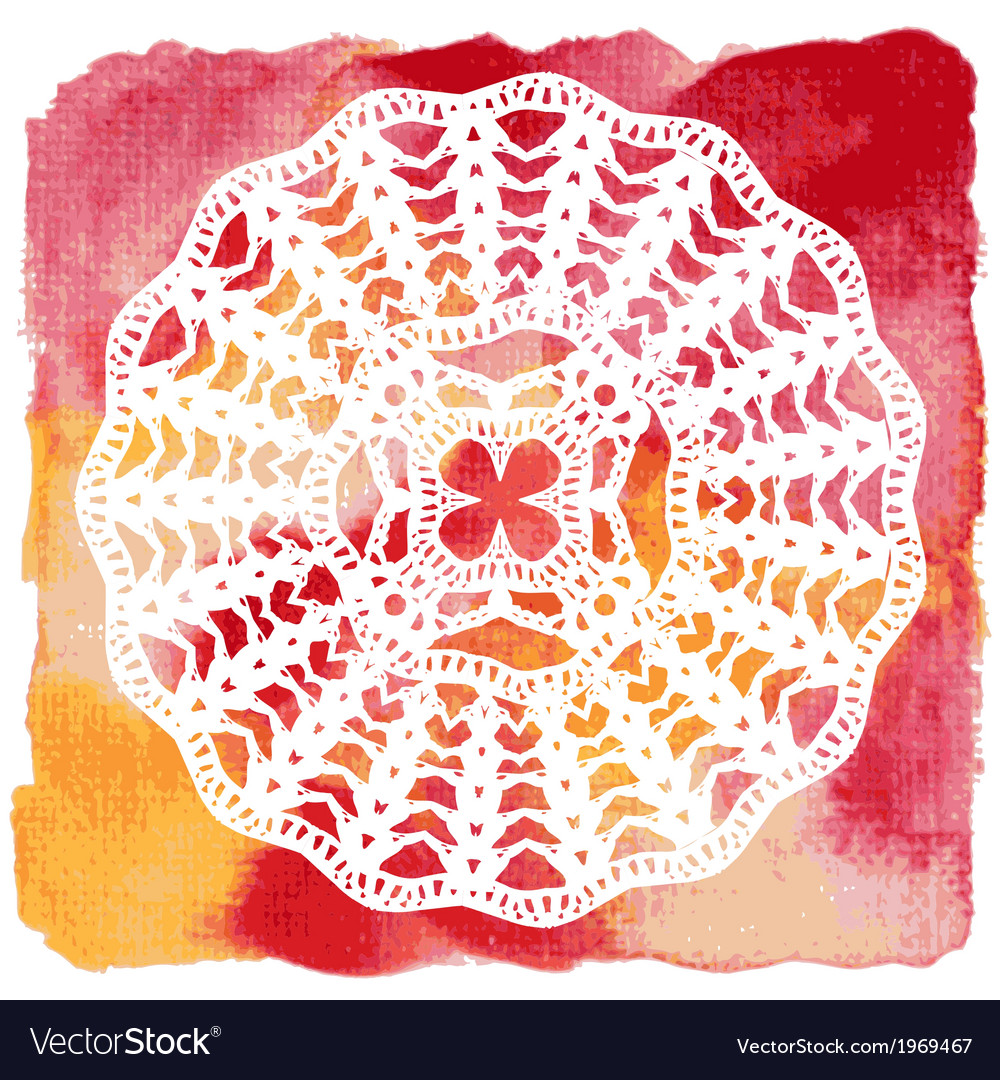 Elegant lacy doily crochet mandala Royalty Free Vector Image