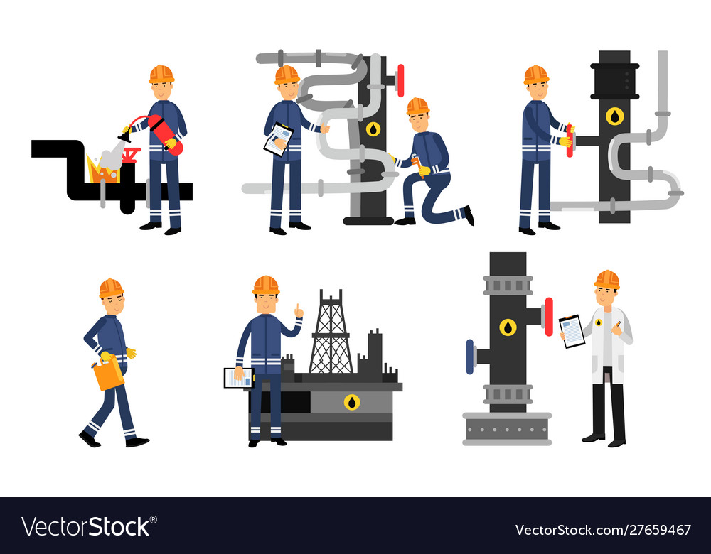 Engineers scientists and workers characters vector image Engineers scientists and workers characters