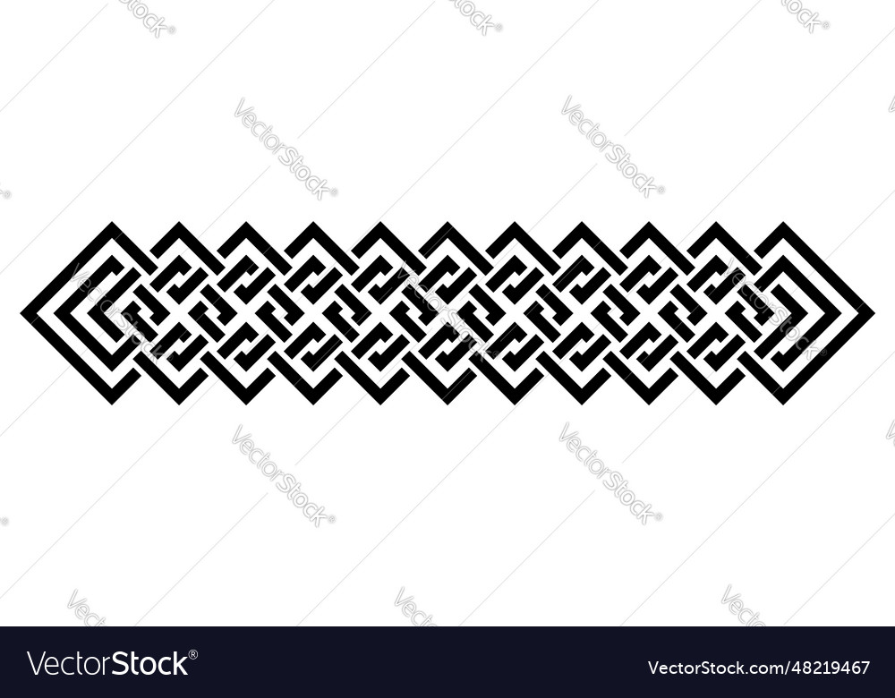 Geometric interlaced black squares border vector image Geometric interlaced black squares border