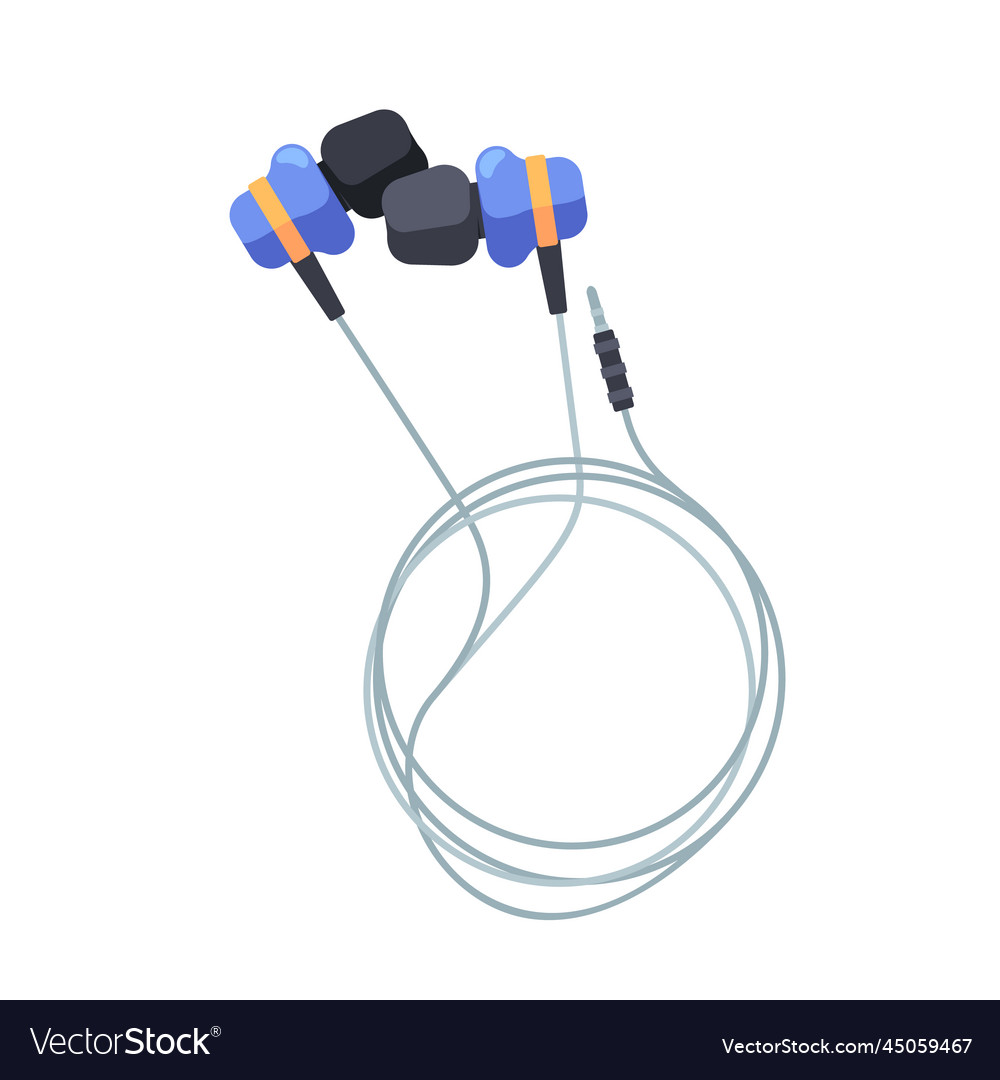 Headphones isolated icon audio equipment wired