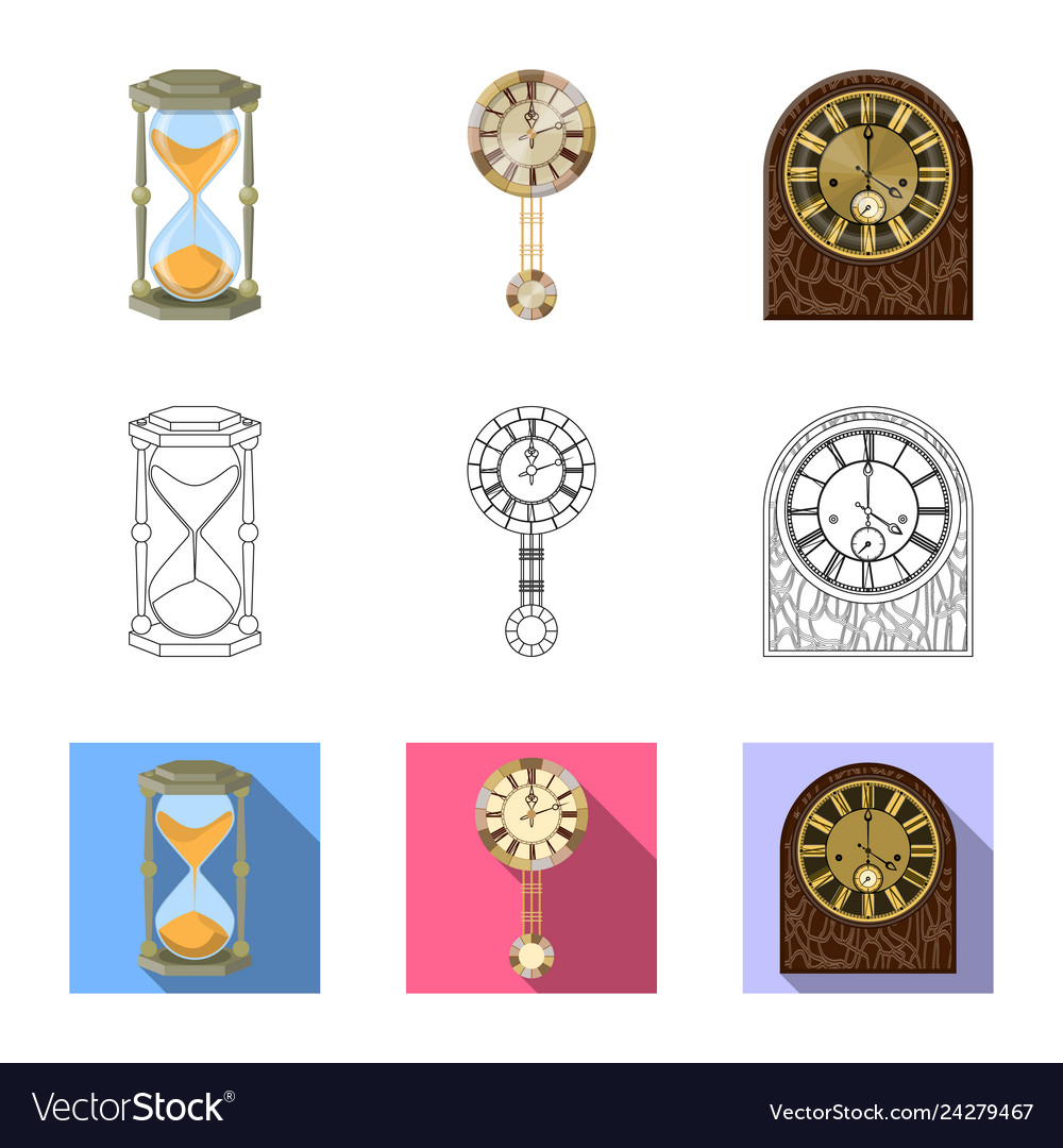 Isolated object of clock and time sign collection