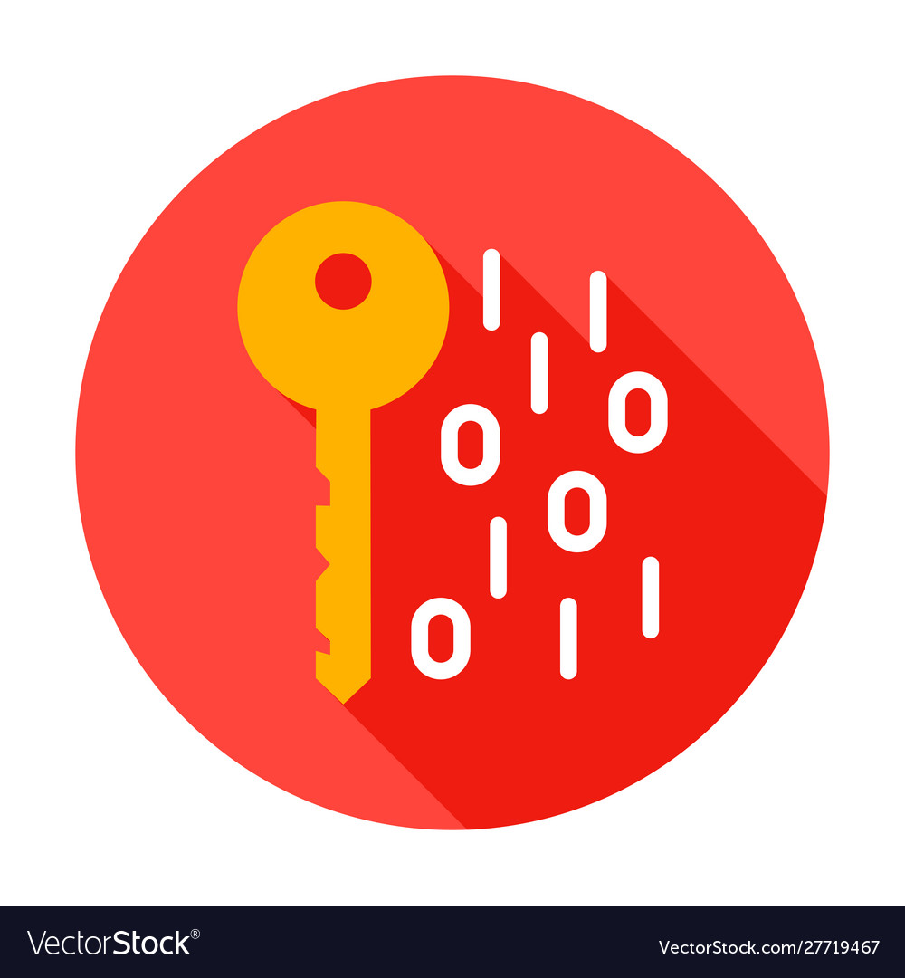 Key binary code circle icon