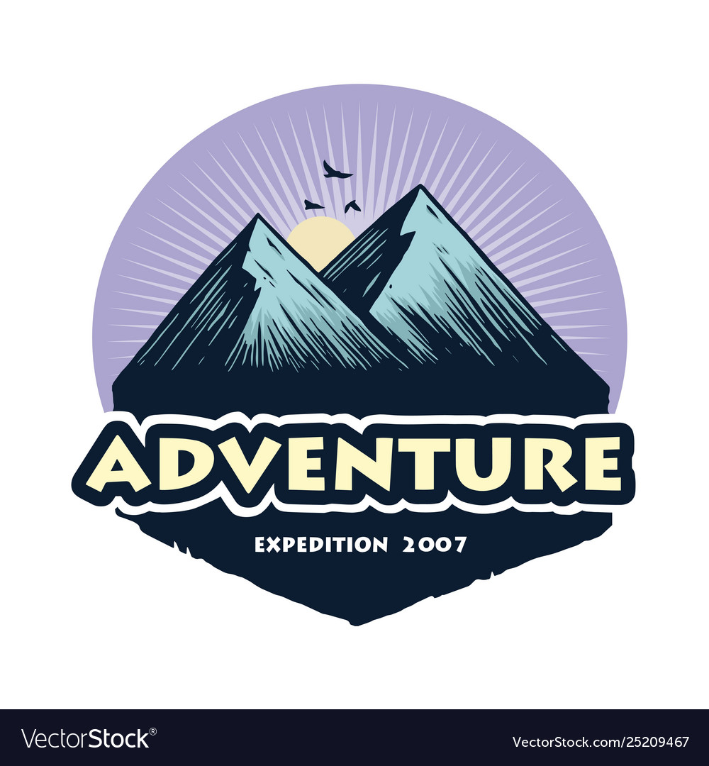 Logo camping mountain climbing adventure Vector Image