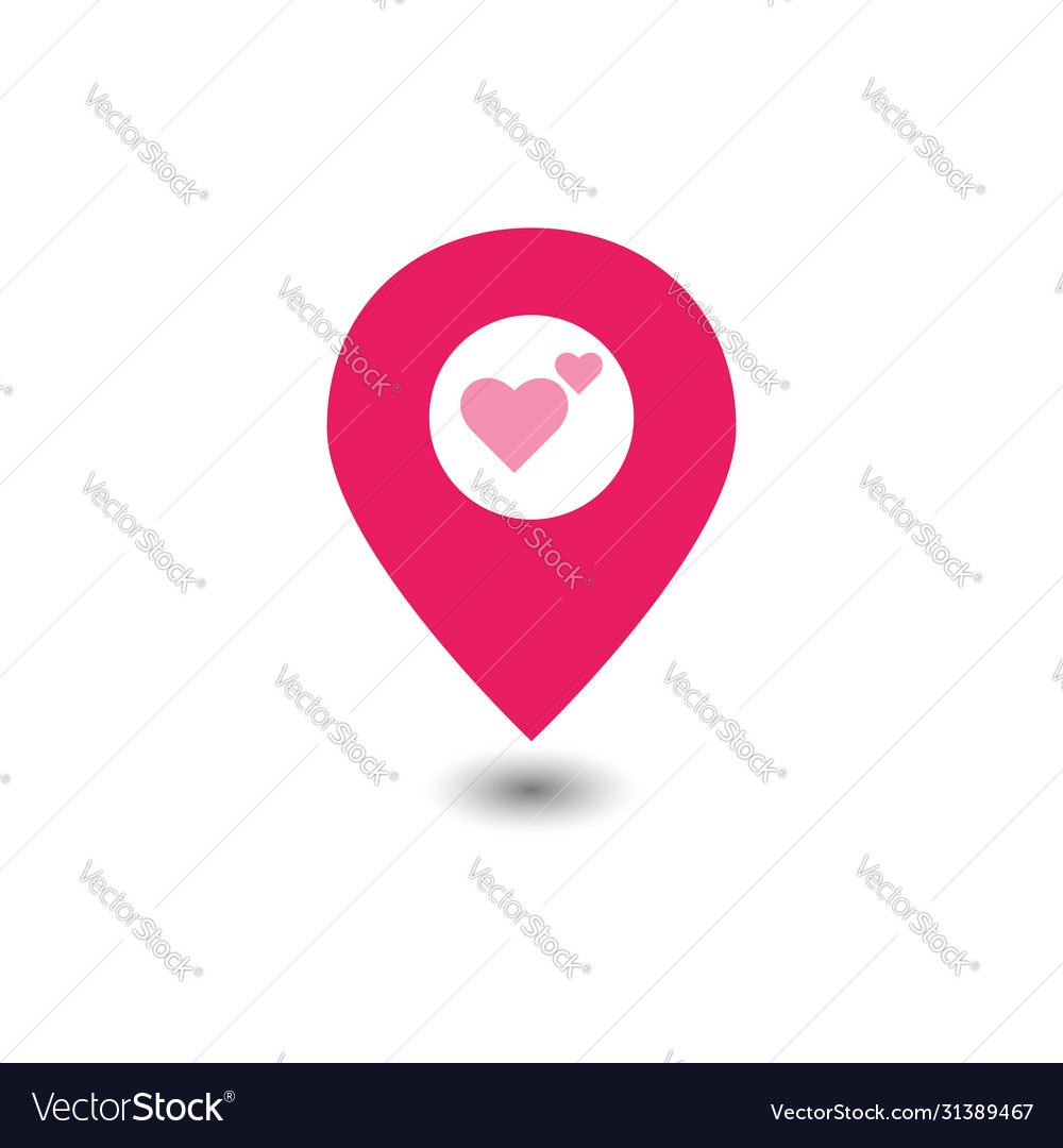 Map pointer heart design template