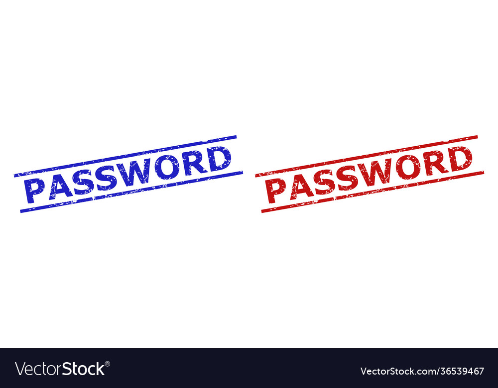 Password seals with grunged surface and parallel