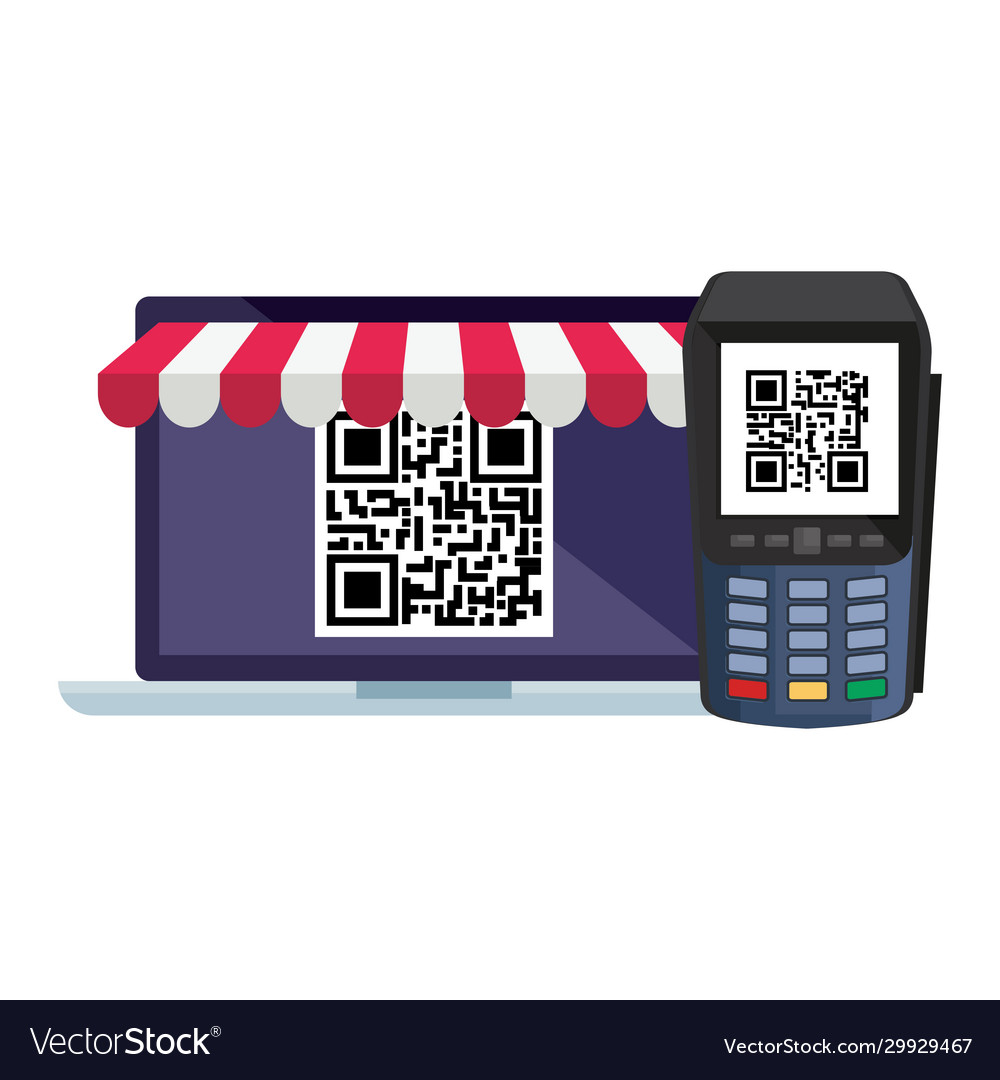 Qr code inside laptop and dataphone design