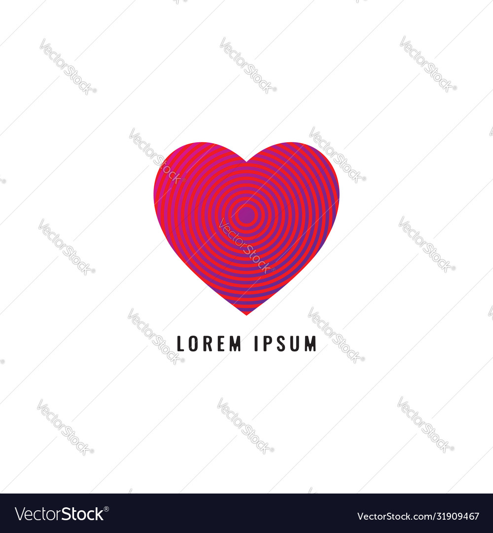 Resonance love logo design template heart