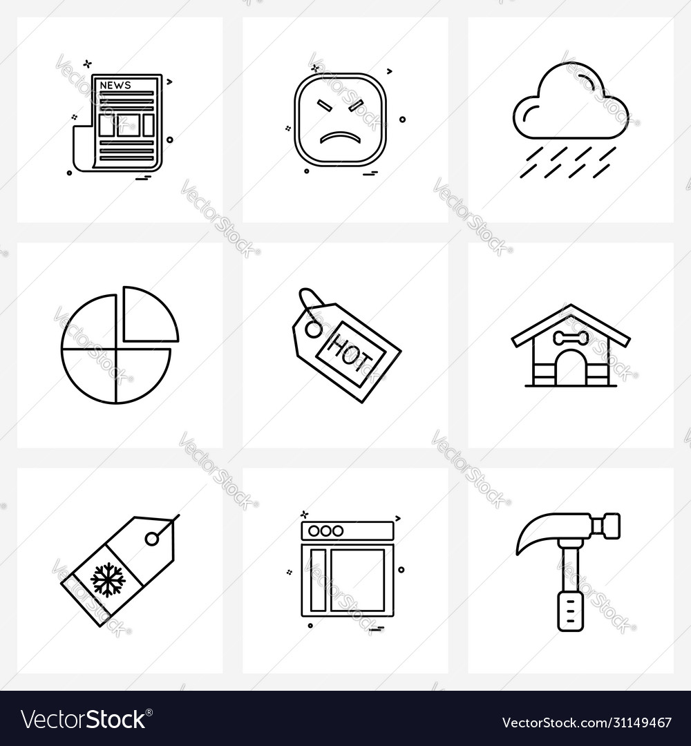 Set 9 ui icons and symbols for hot graph pie