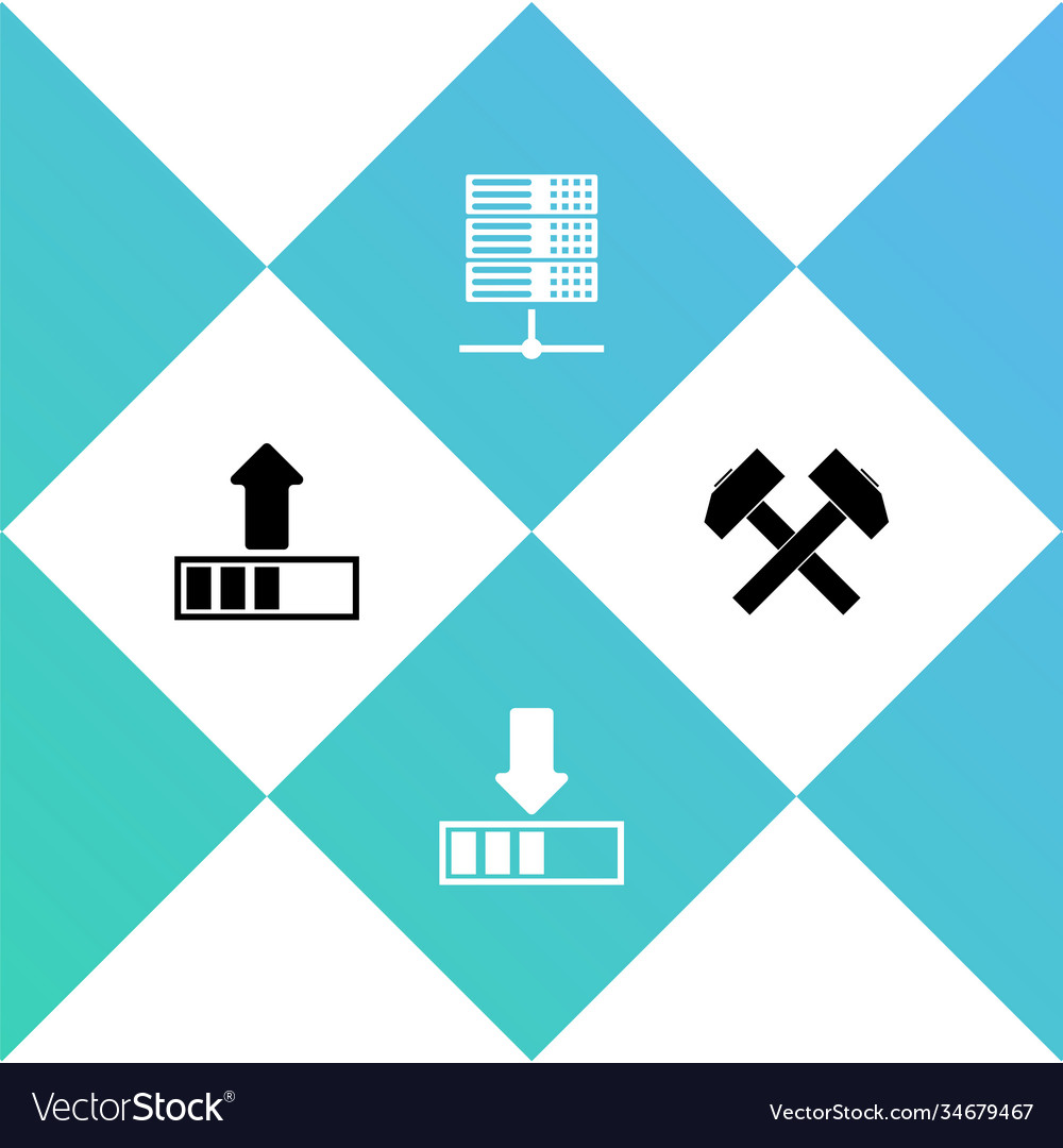 Set loading server data web hosting and two vector image Set loading server data web hosting and two