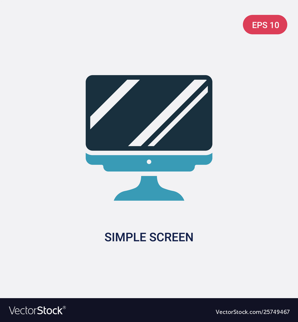 Two color simple screen icon from technology