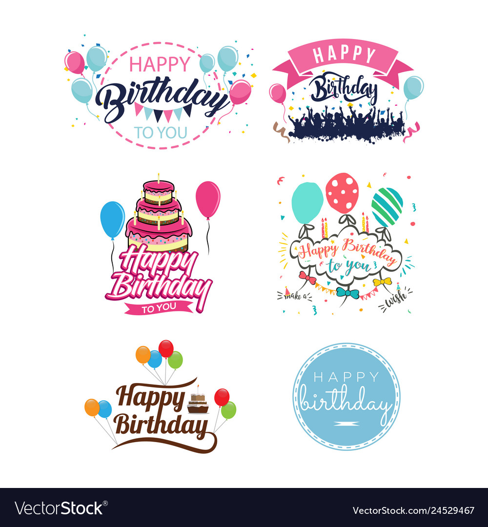 Geburtstag Etikettenset