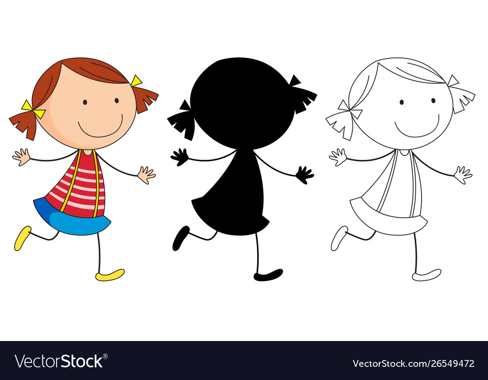 A Set Characters In Color Silhouette Royalty Free Vector