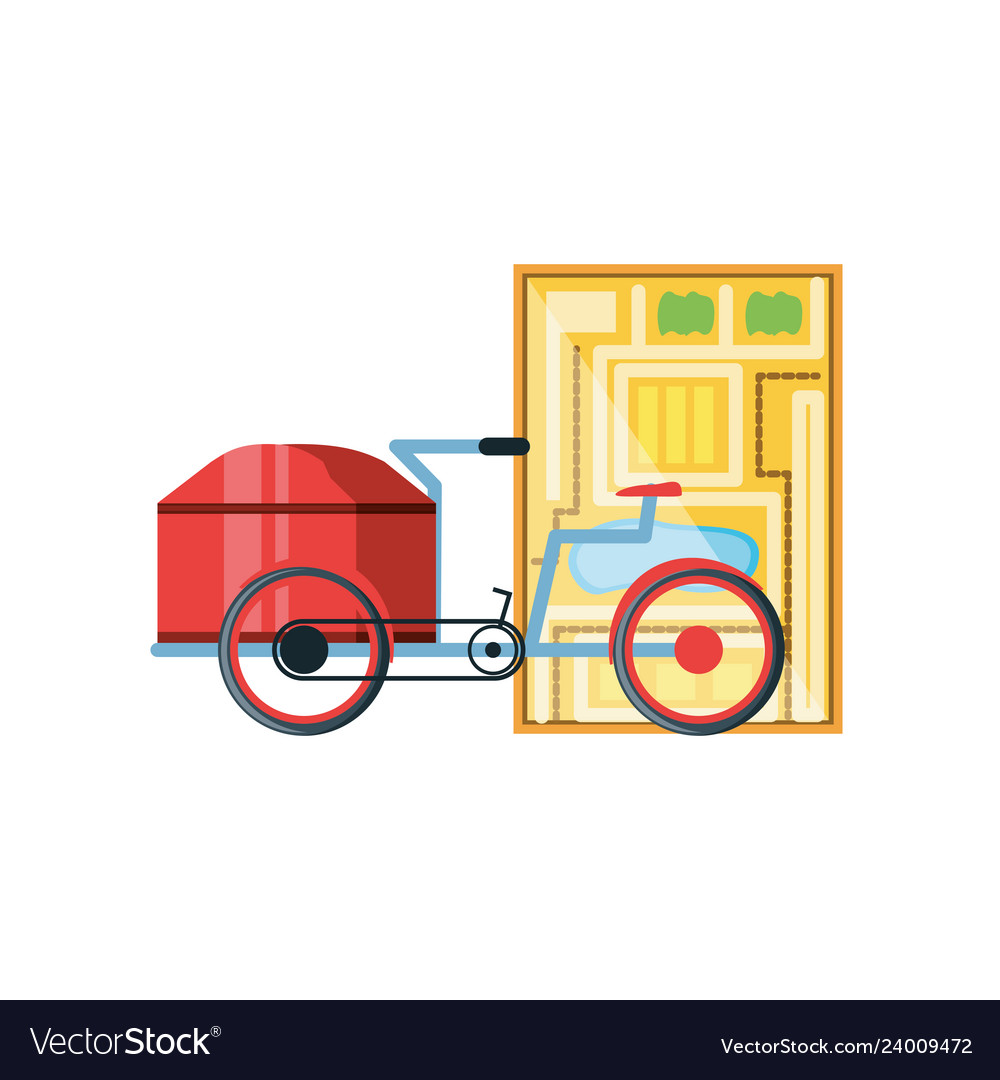 Bicycle for logistic service with map guide