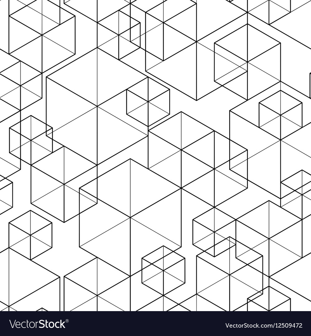 Black and White Cube Pattern