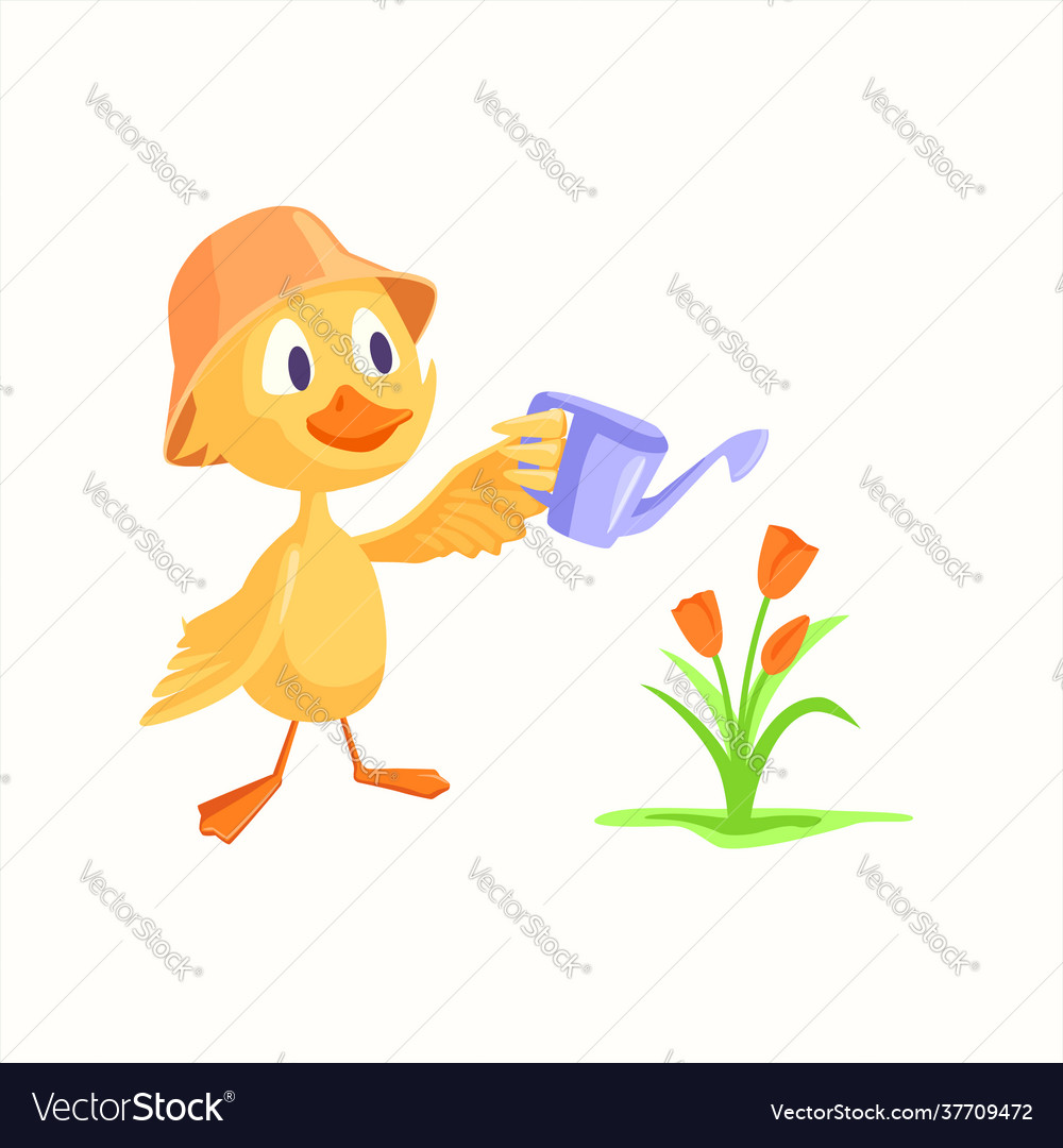 Cartoon duckling flat design