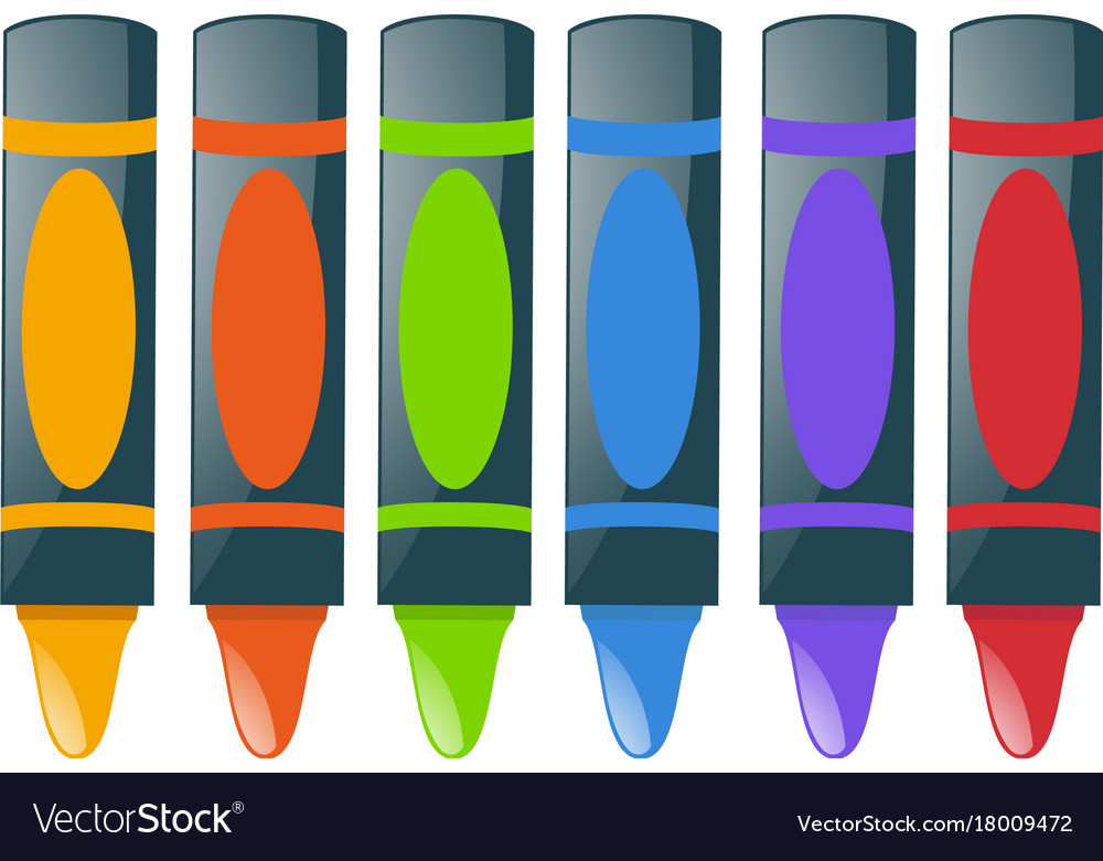 Crayons in many colors Royalty Free Vector Image