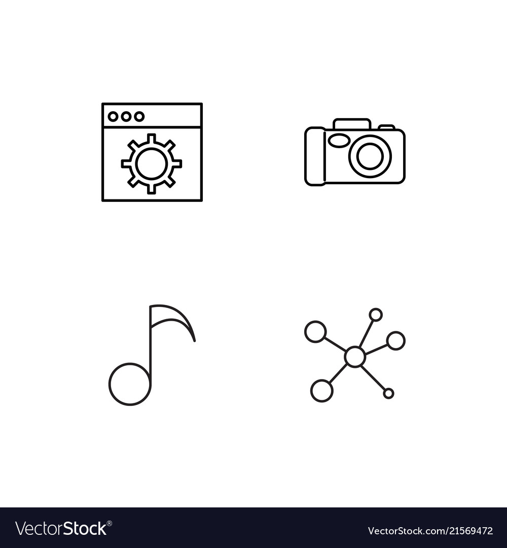 Electrical devices linear icons set simple