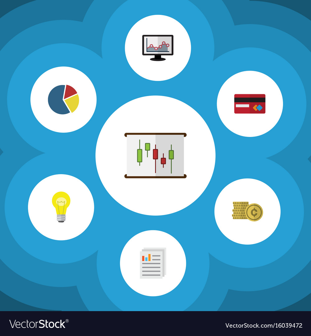 Flat icon incoming set of diagram chart graph