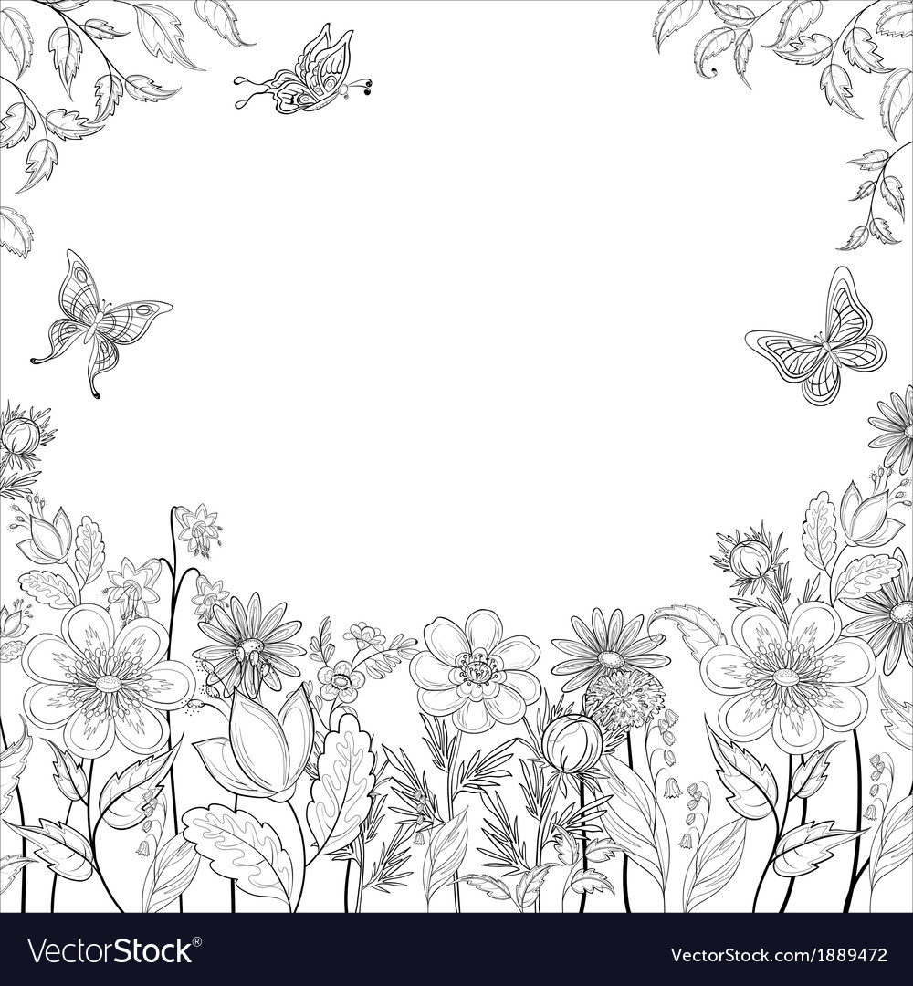 florale Kontur Hintergrund
