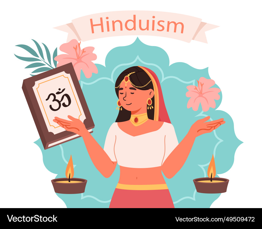 Hinduism girl concept Royalty Free Vector Image