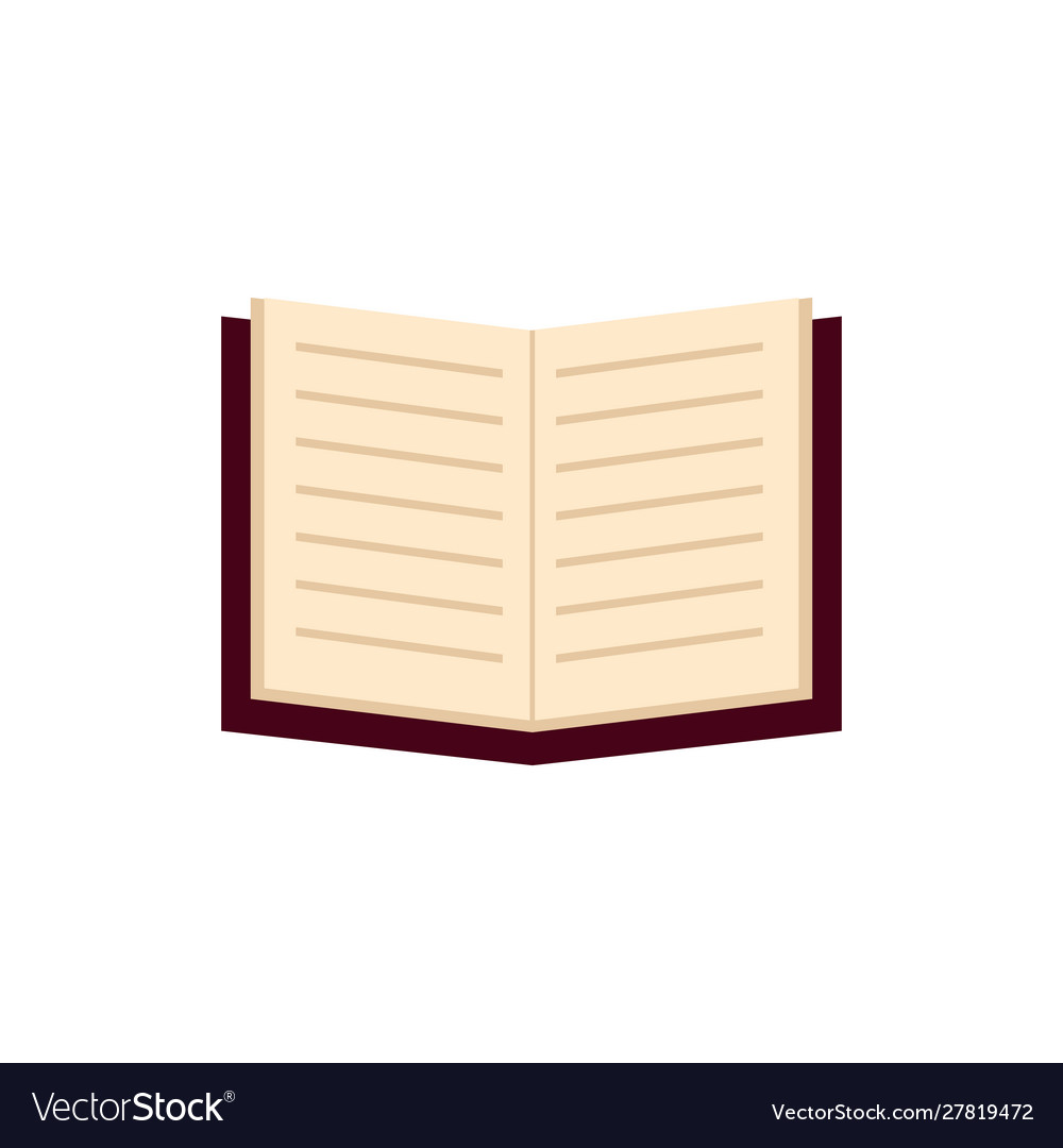 Isolated open book flat design