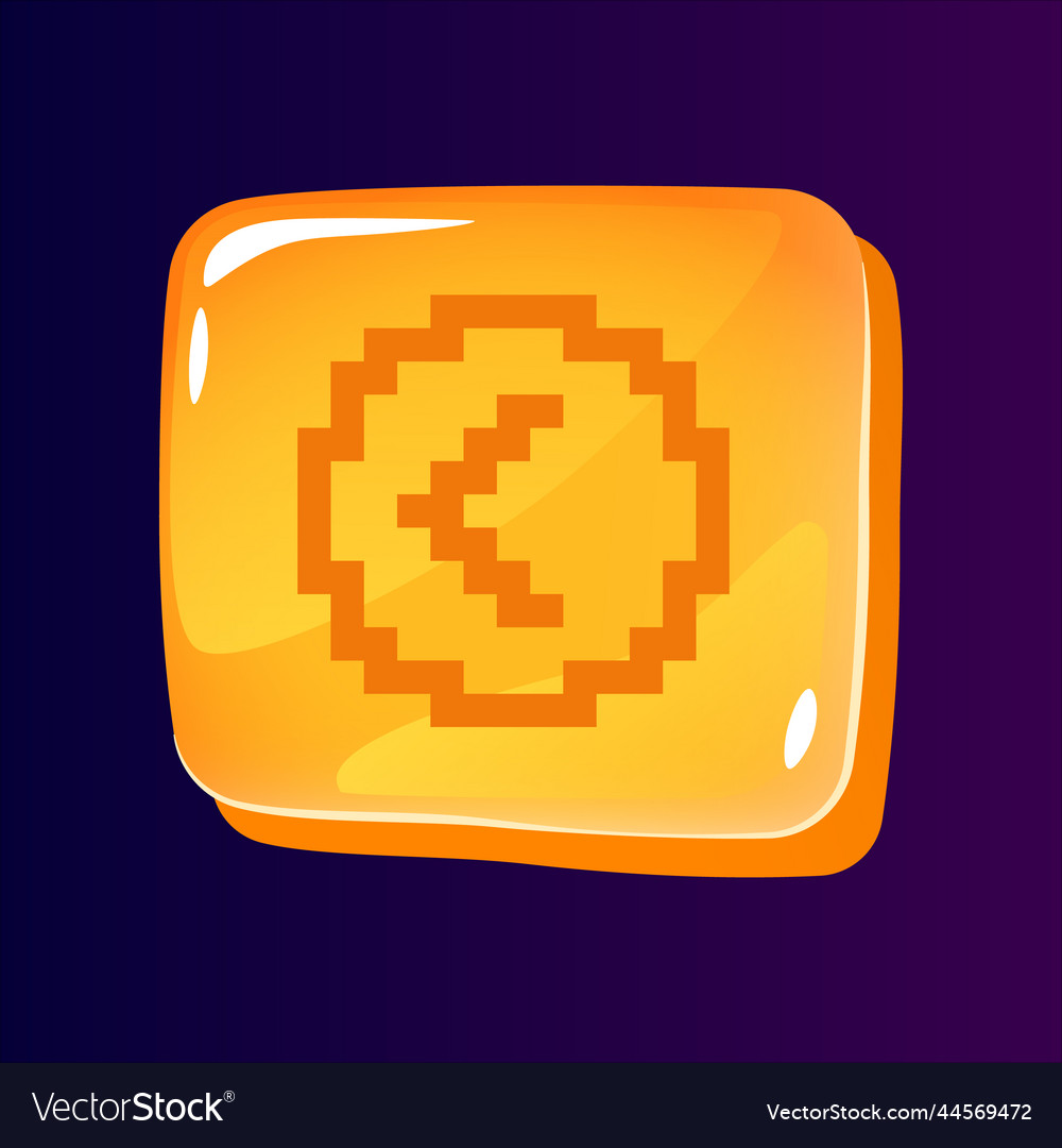 Left side pointer glossy ui button with pixelated vector image Left side pointer glossy ui button with pixelated