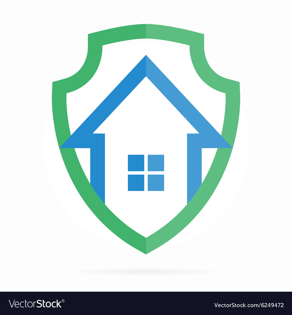 Logo combination of shield and house