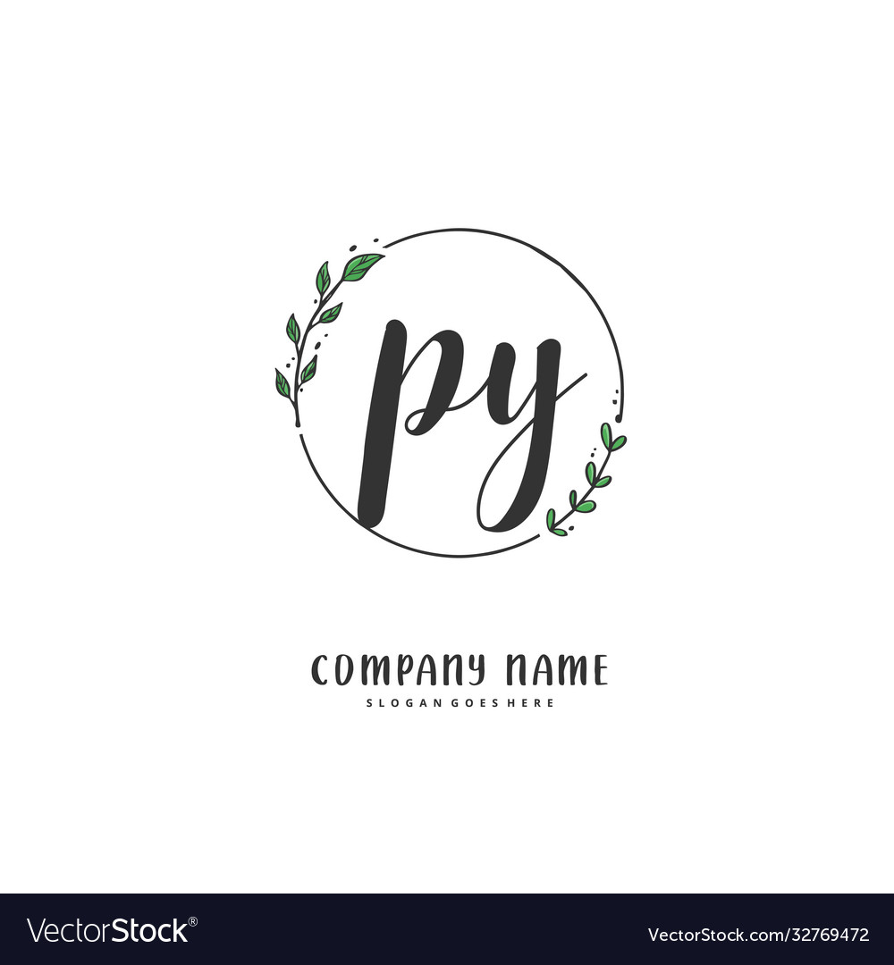 P y py initial handwriting and signature logo vector image P y py initial handwriting and signature logo