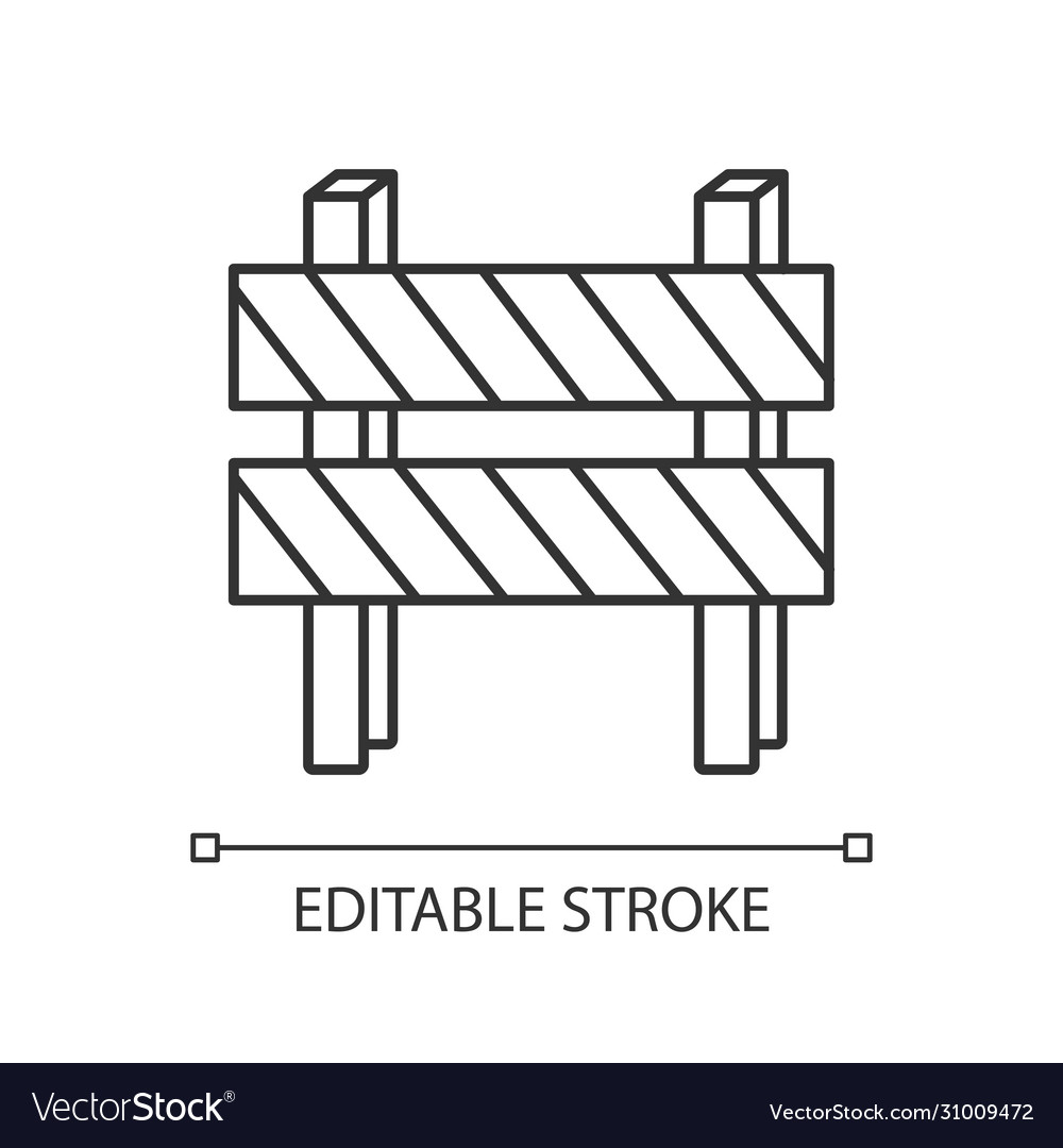 Road barrier pixel perfect linear icon striped