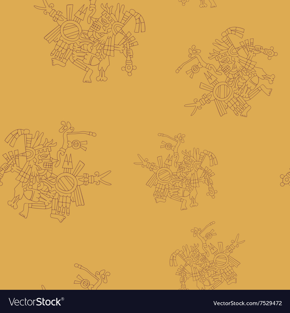 Nahtloses Muster mit Symbolen von aztec codices