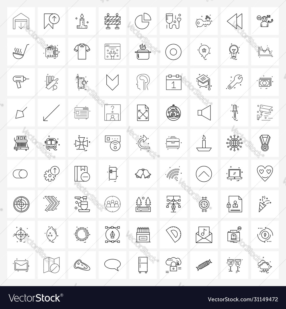 Set 81 simple line icons for web and print