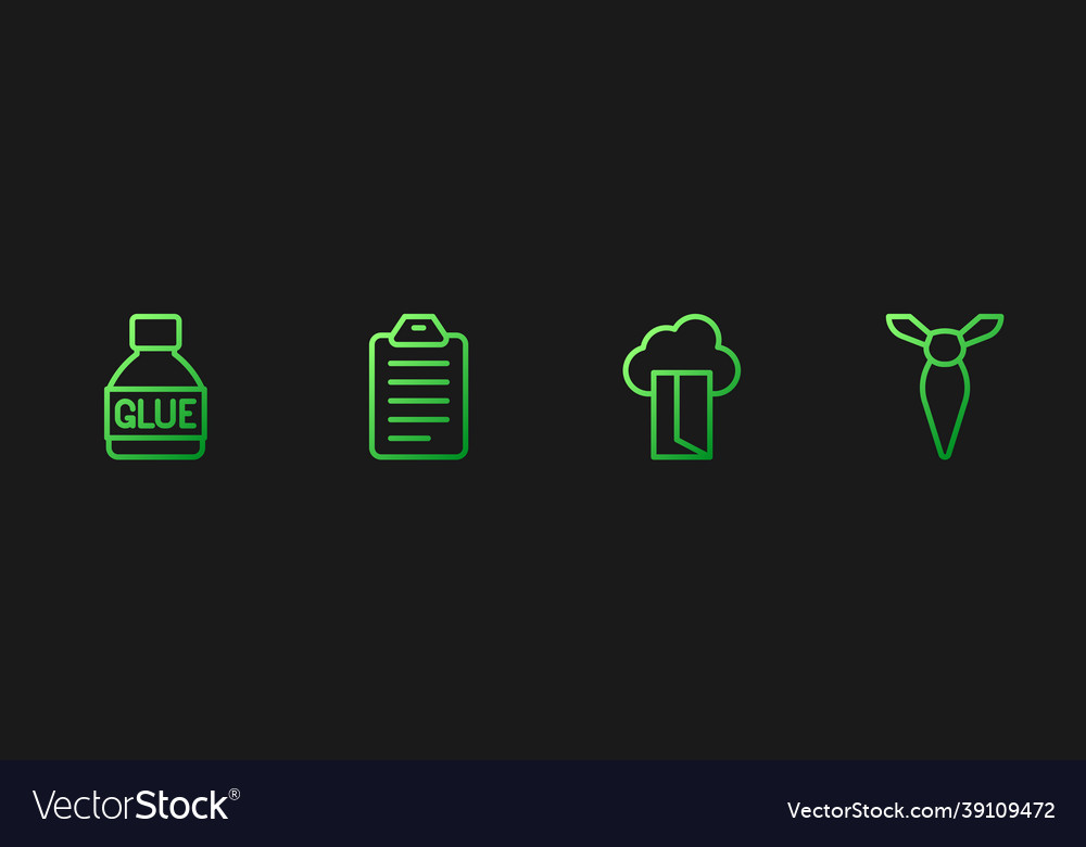 Set line cloud database glue to do list vector image Set line cloud database glue to do list