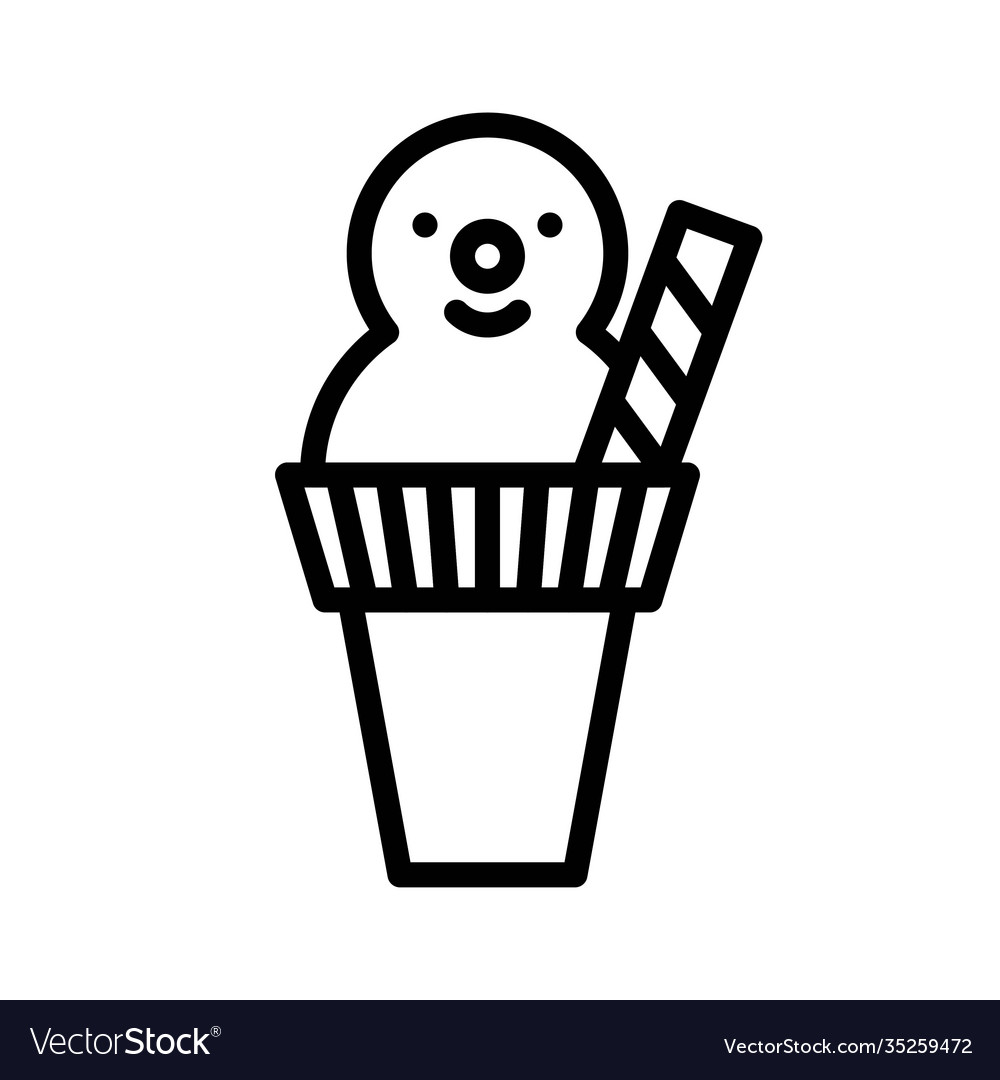 Snowman ice cream cone icon christmas food