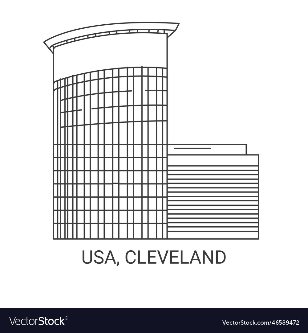 Usa cleveland travel landmark Royalty Free Vector Image