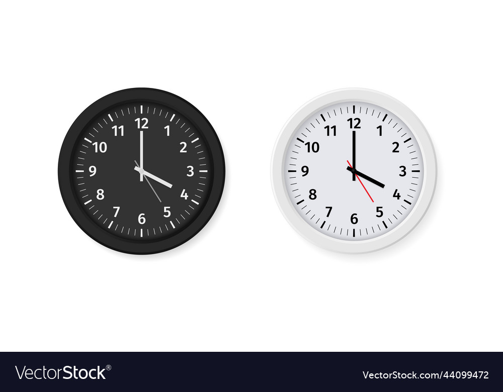 Wall watch face black or white dial round Vector Image