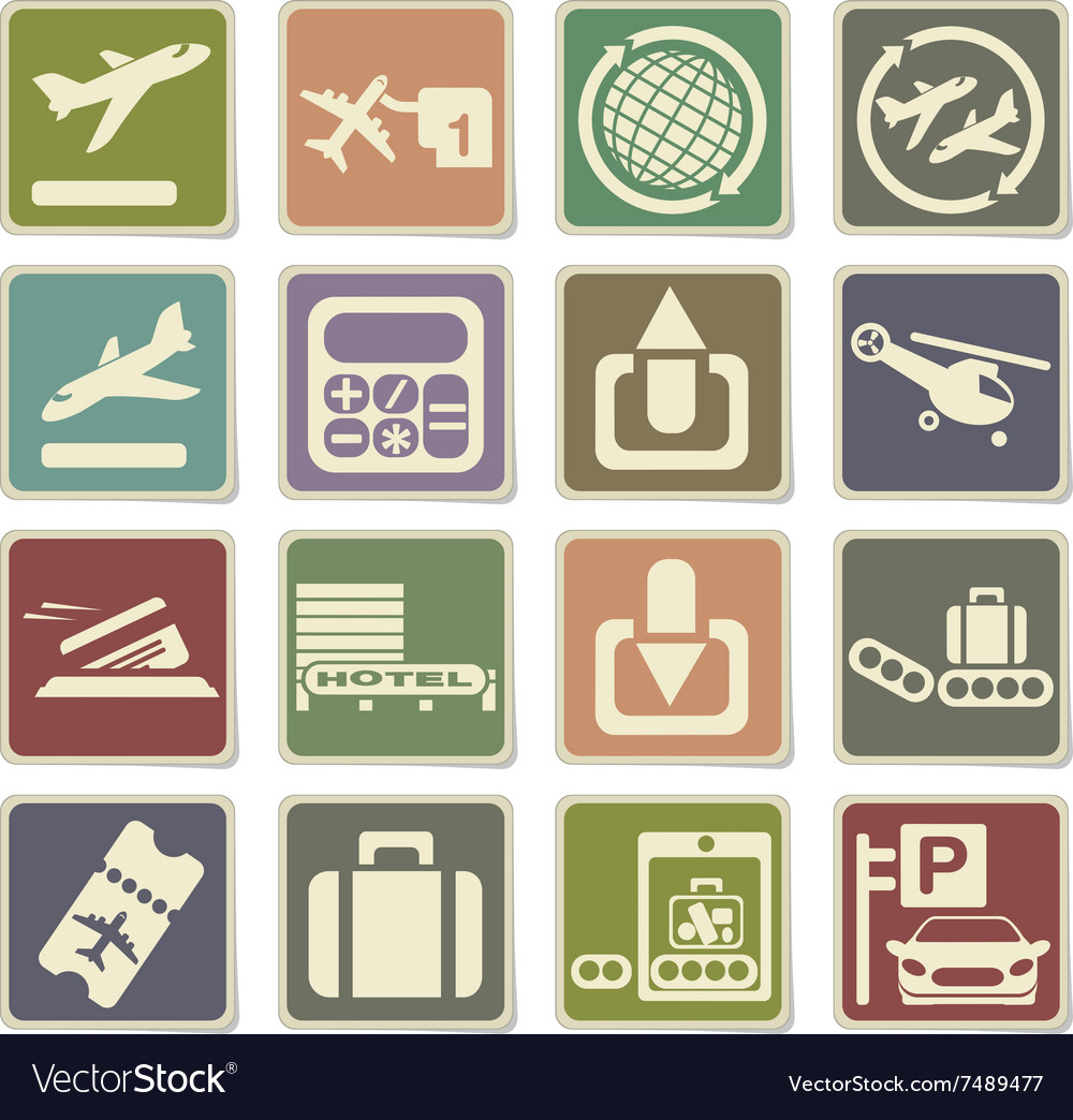 Airport icons set Royalty Free Vector Image - VectorStock