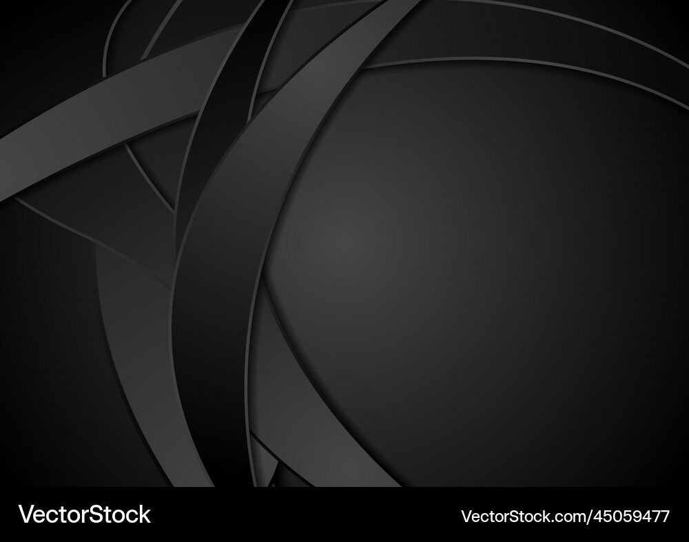Black Corporate Abstract Wavy Background Vector Image