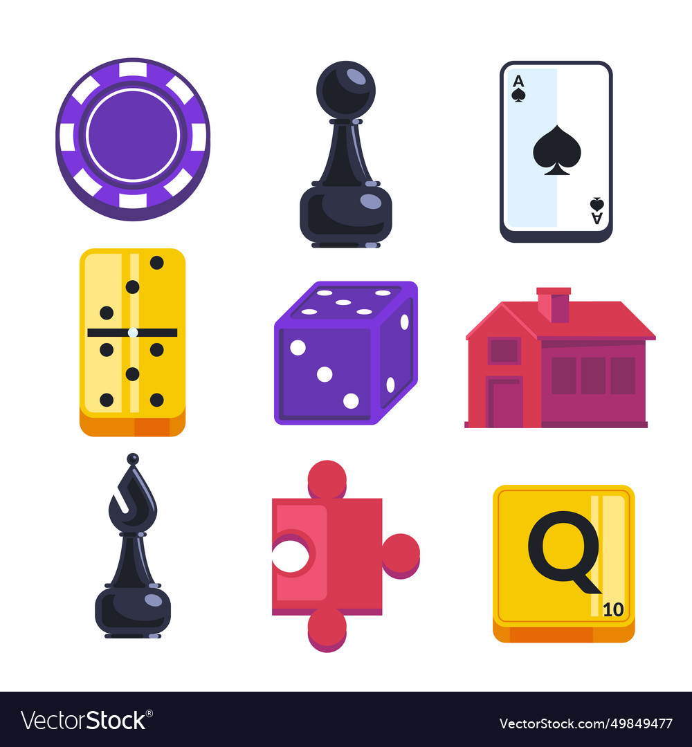 Board games elements isolated on white background Vector Image