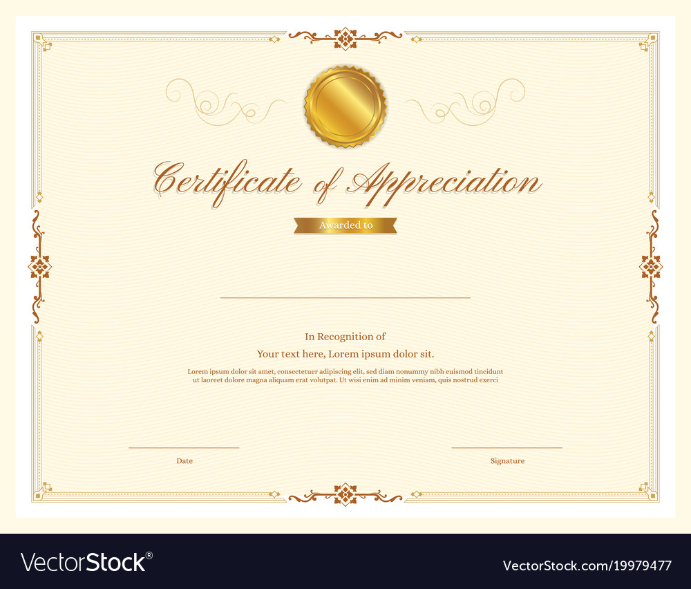 Certificate template with elegant border frame