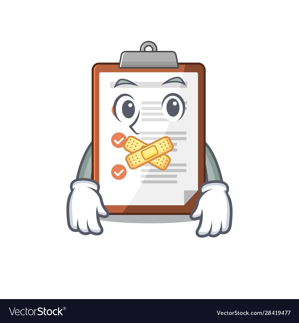 Clipboard scroll mascot cartoon character design Vector Image Clipboard scroll mascot cartoon character design
