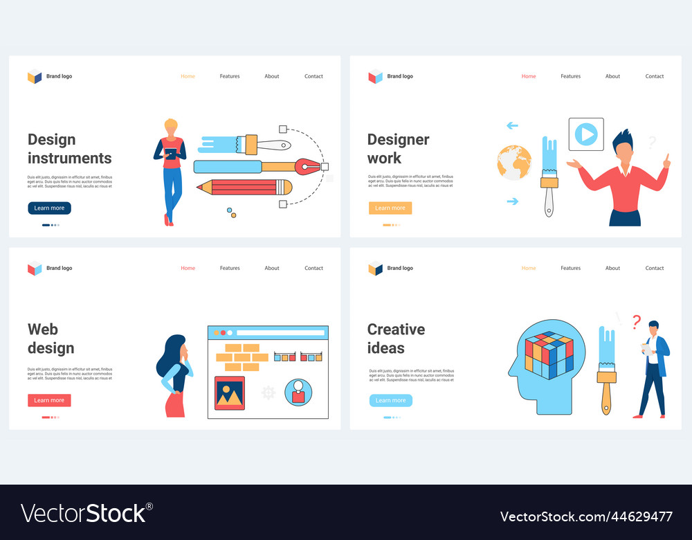 Creative web design interface and content Vector Image