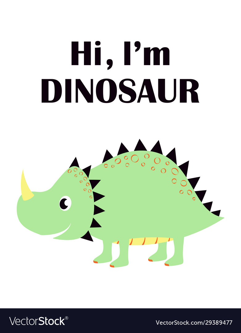 Cute funny dinosaur isolated