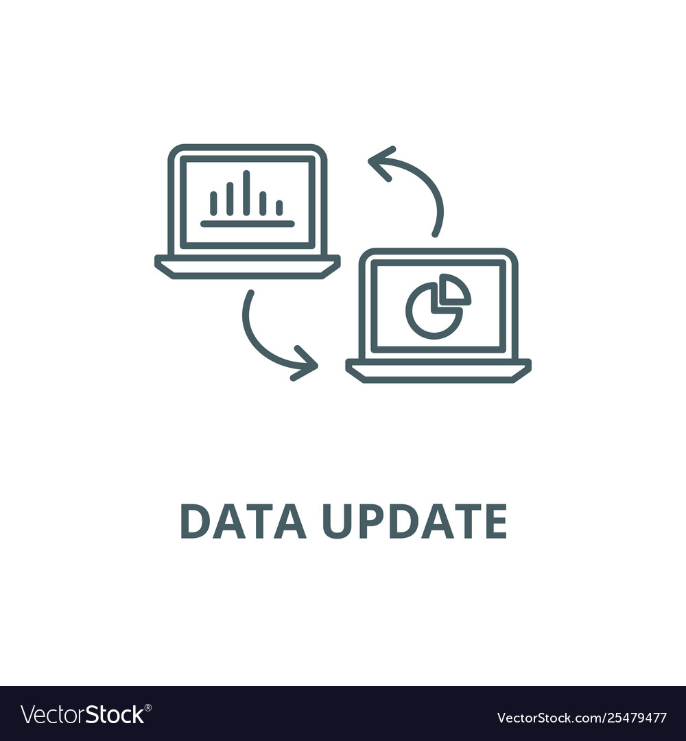 Data update line icon linear concept