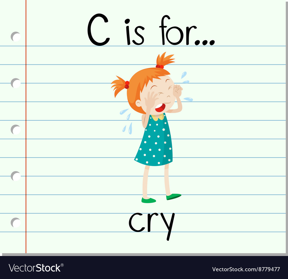 Flashcard alphabet c is for crying