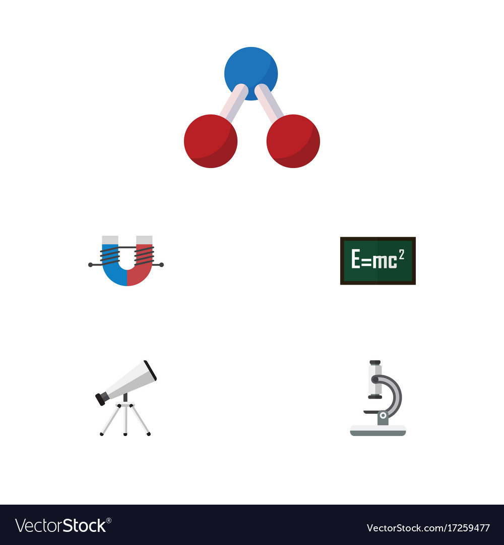 Flat icon study set of theory relativity scope