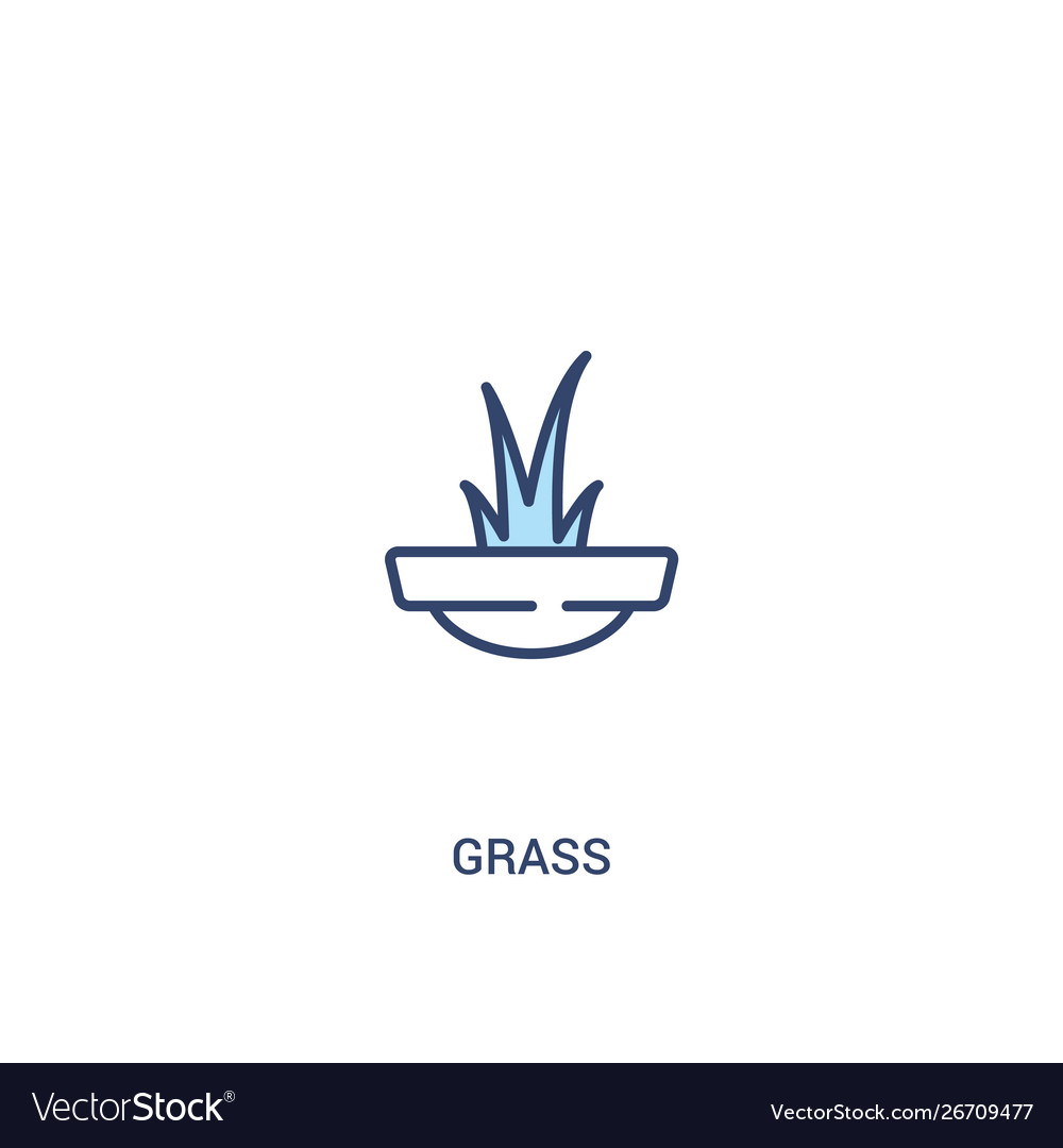 Grass concept 2 colored icon simple line element