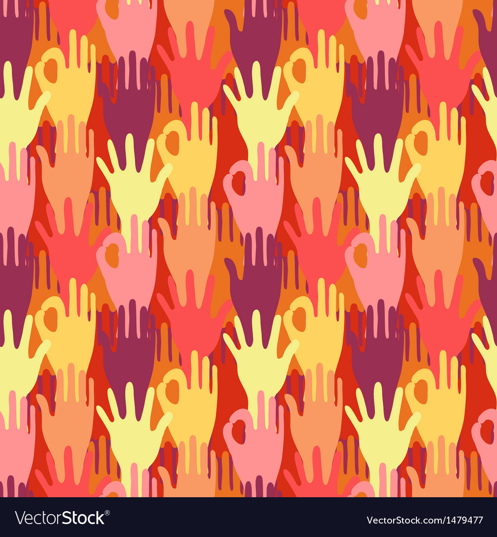 Hands in the crowd seamless pattern background